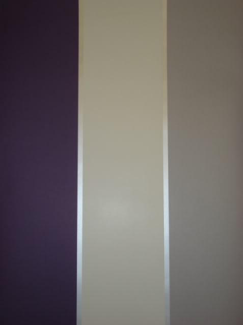 Big Stripe Purple Cream Grey Silver Striped Wallpaper No Match