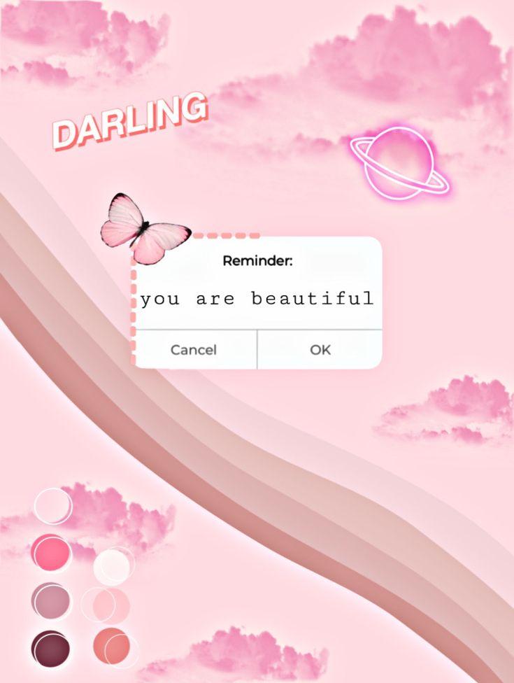 Pink Reminder Aesthetic Wallpaper Made By Fionaasteaa
