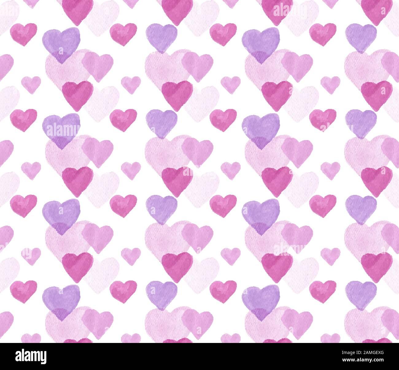 🔥 Free download Vector Valentine Day Seamless Pattern Watercolor Hand ...