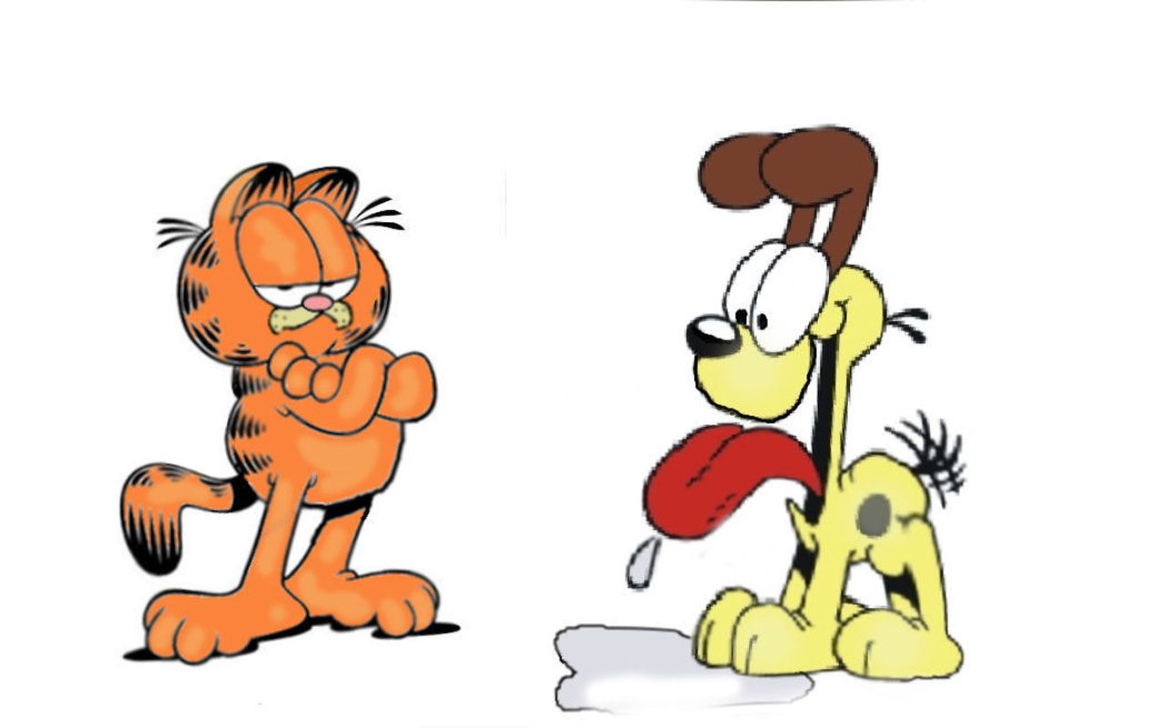 Garfield With Happy Odie Wallpaper