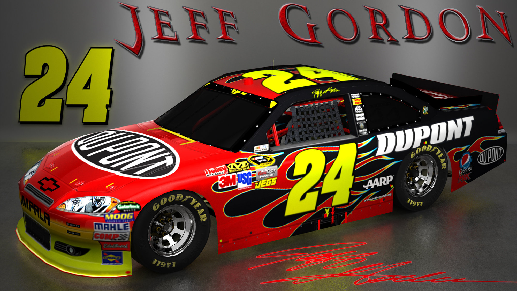 Wallpapers By Wicked Shadows Jeff Gordon NASCAR Signature Wallpaper