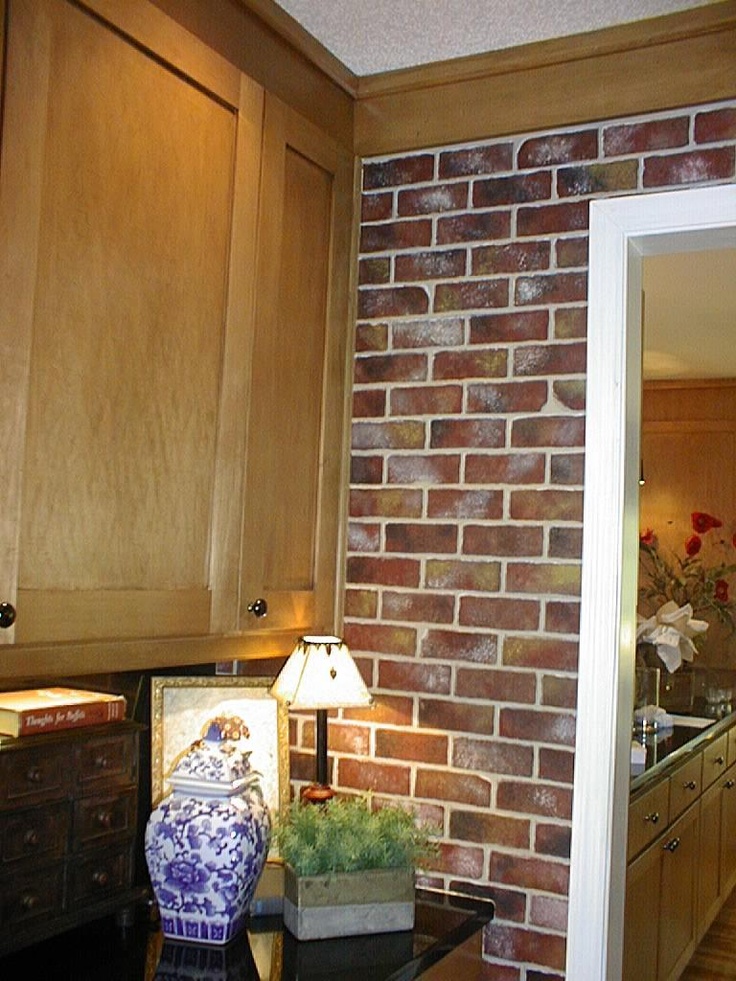 Pretty tuscan brick and light cabinets Google Image Result for http