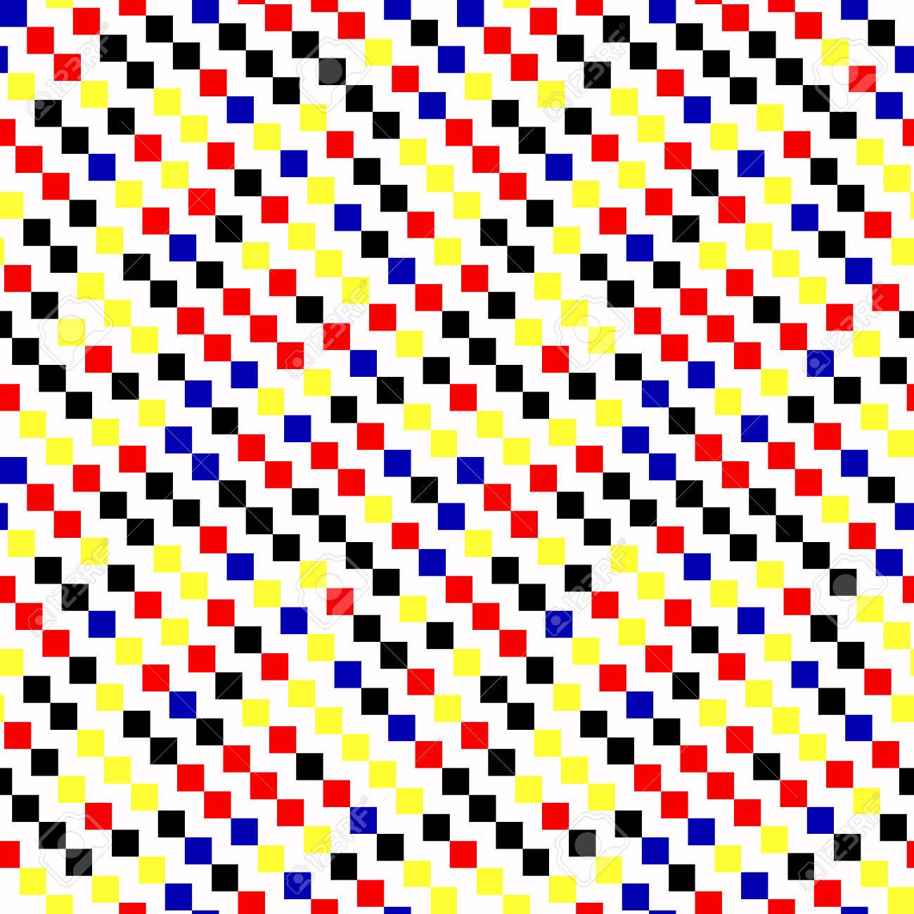 Geometric Background Vector Illustration Colored In Piet Mondrian