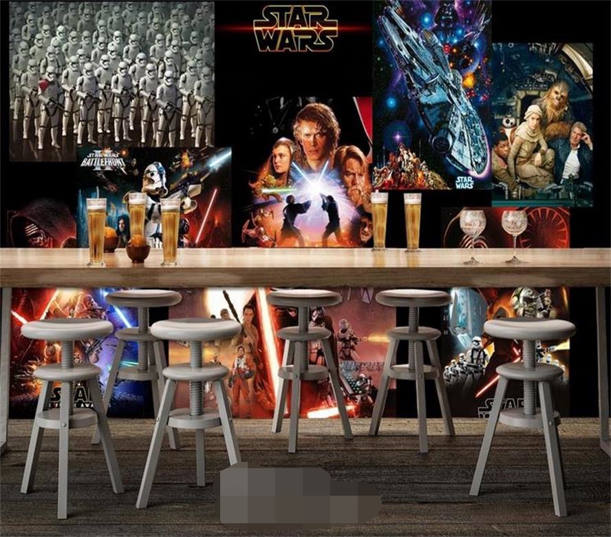 3d Room Mural Wallpaper Classic Star Wars Movie Photo Painting