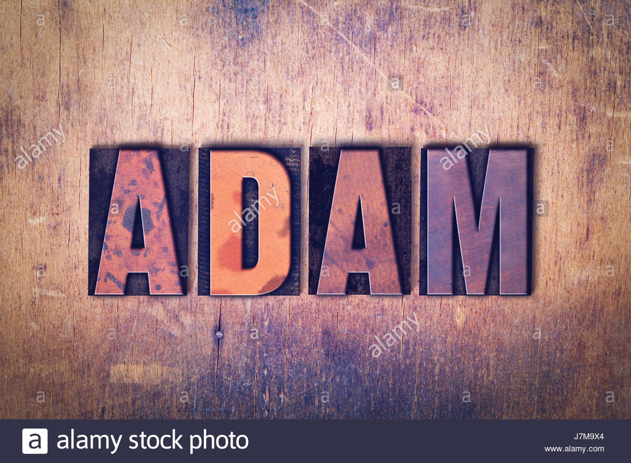 The Name Adam Concept And Theme Written In Vintage Wooden