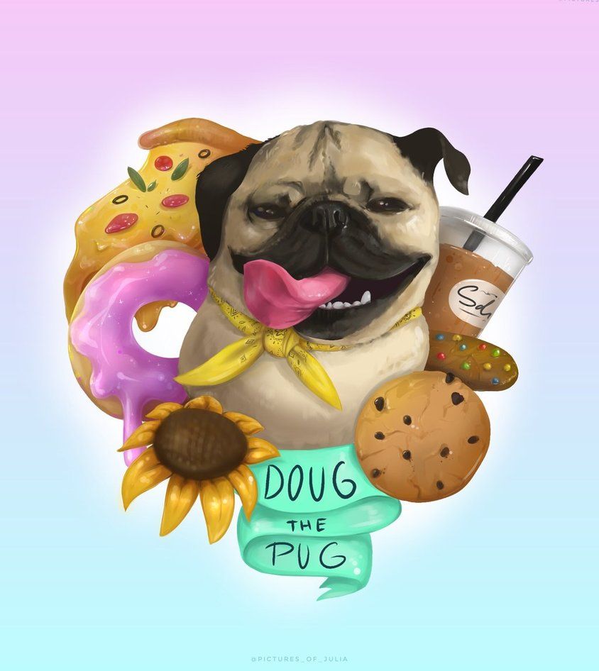 Doug The Pug By Juliasmithart Wallpaper Pugs