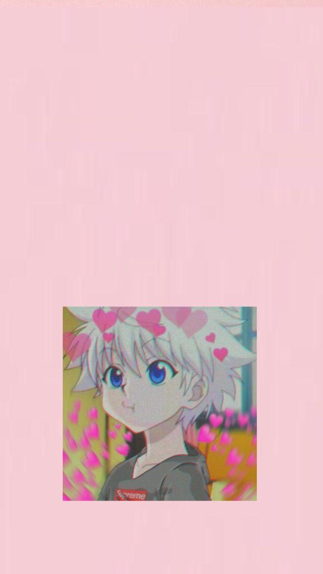 Killua Pink Aesthetic iPhone Wallpaper