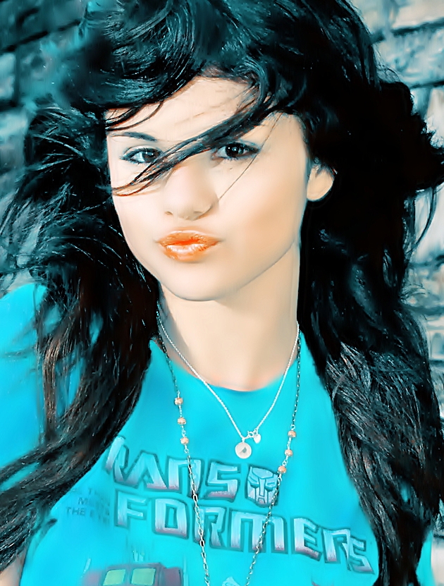 Selena Gomez In Blue iPad HD Background By Grachenstema On