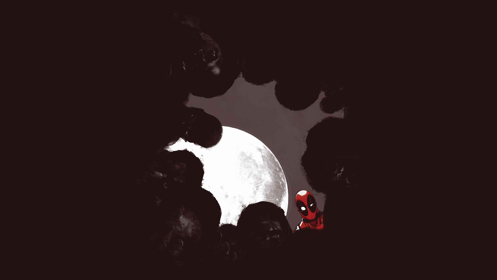 Deadpool Marvel Moon Night Zombie Superhero Wallpaper