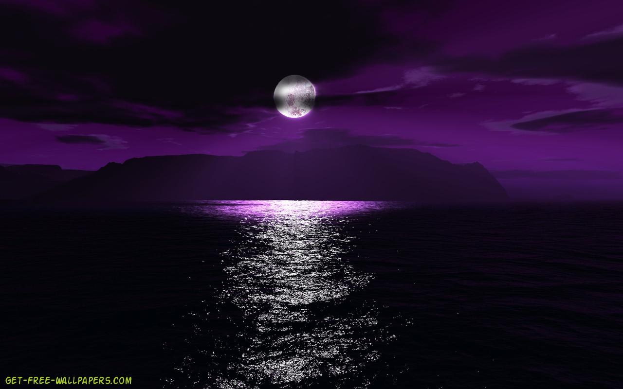 Purple Moon Light Wallpaper