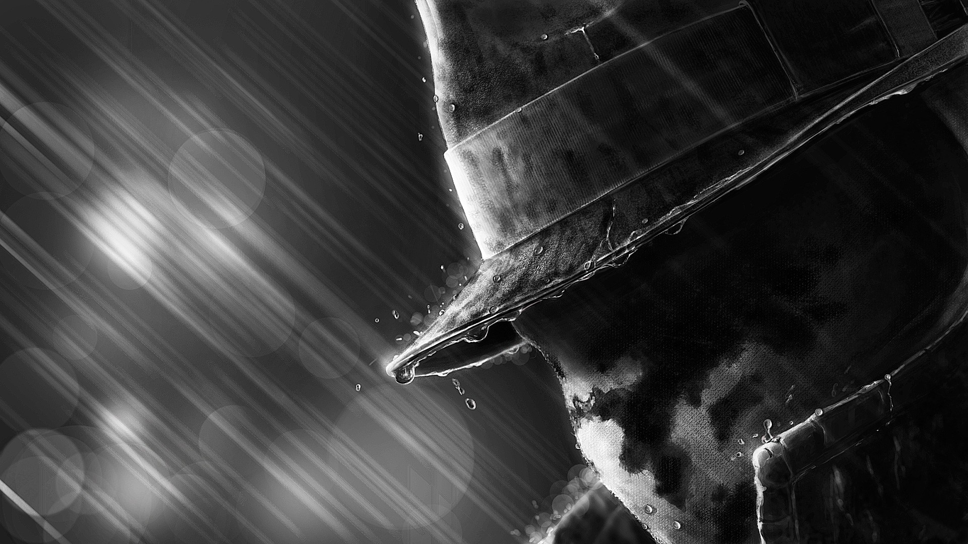 Rorschach Watchmen Hat Black Rain Water Drops HD Wallpaper
