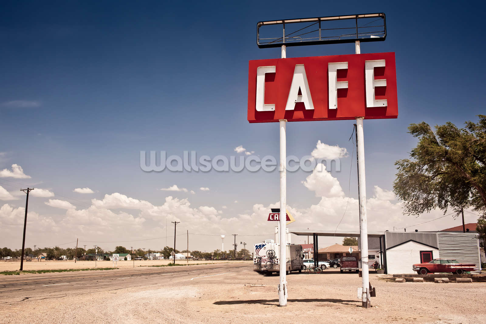 Route Cafe Wall Mural Wallpaper