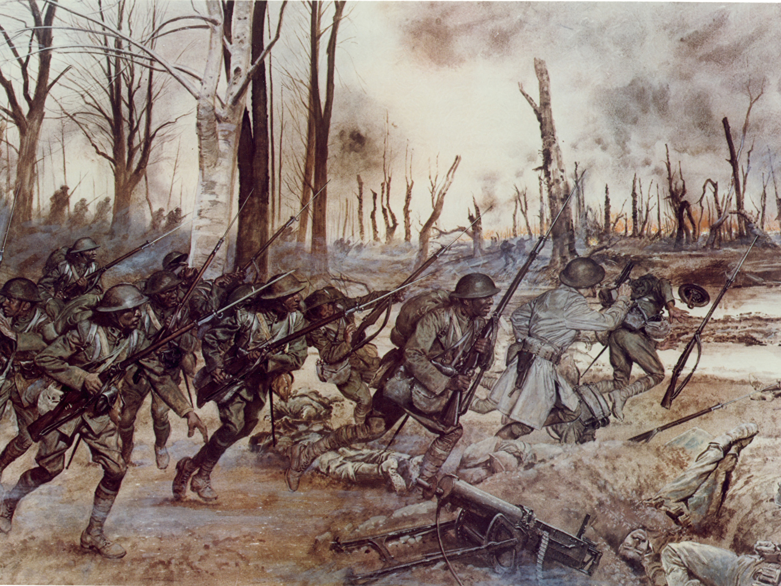 Wallpaper War Soldiers H Charles Mcbarron Sechault Hell