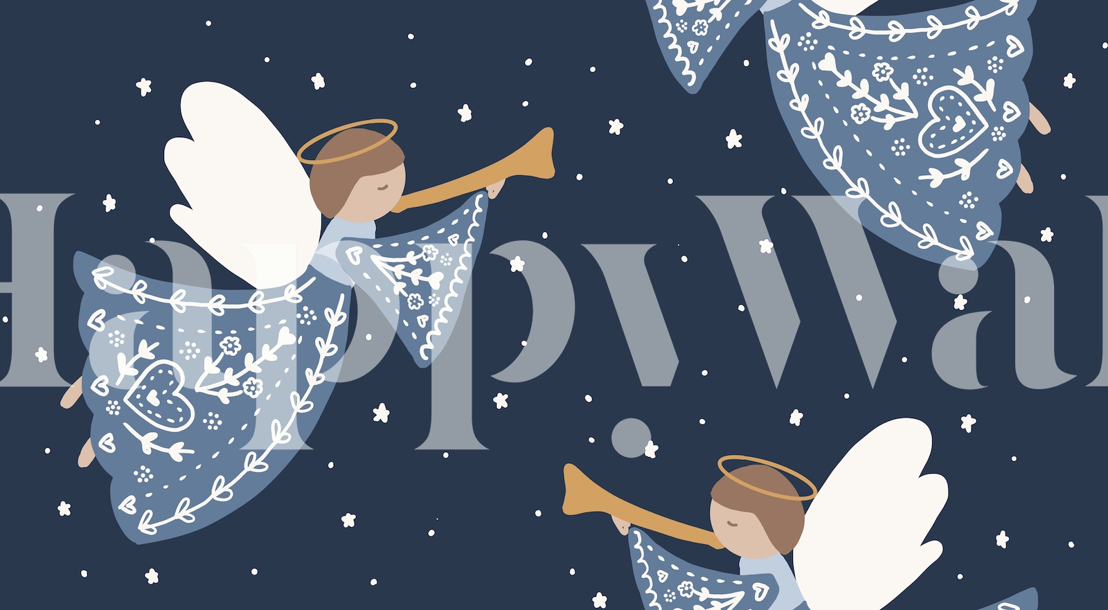 Blue Christmas Angel Wallpaper