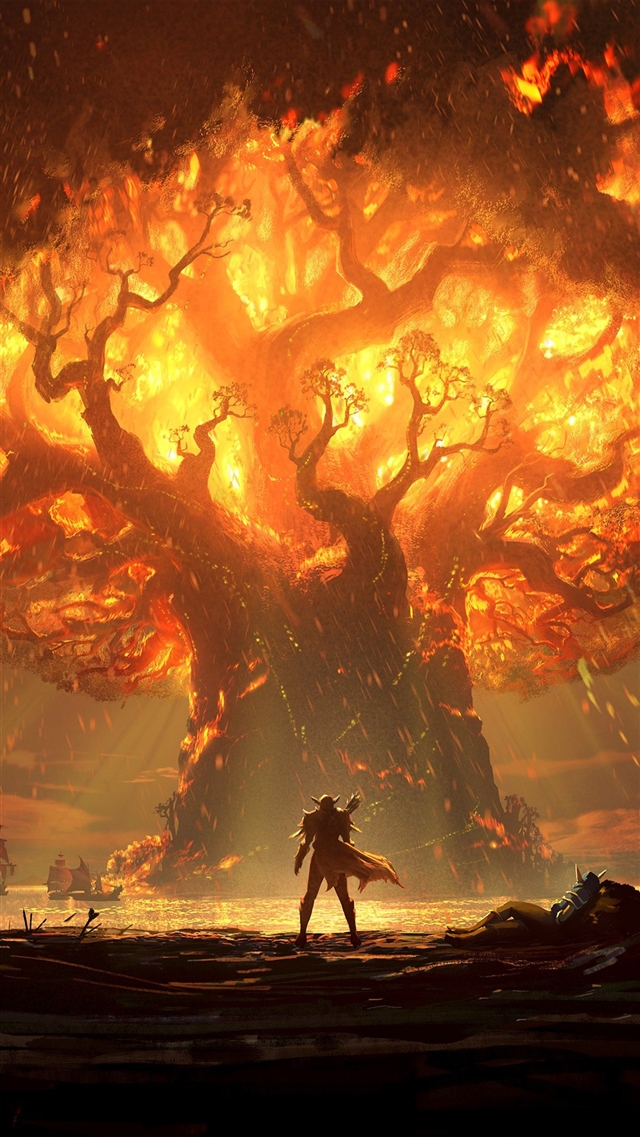 The Burning Tree Of Life iPhone Wallpaper