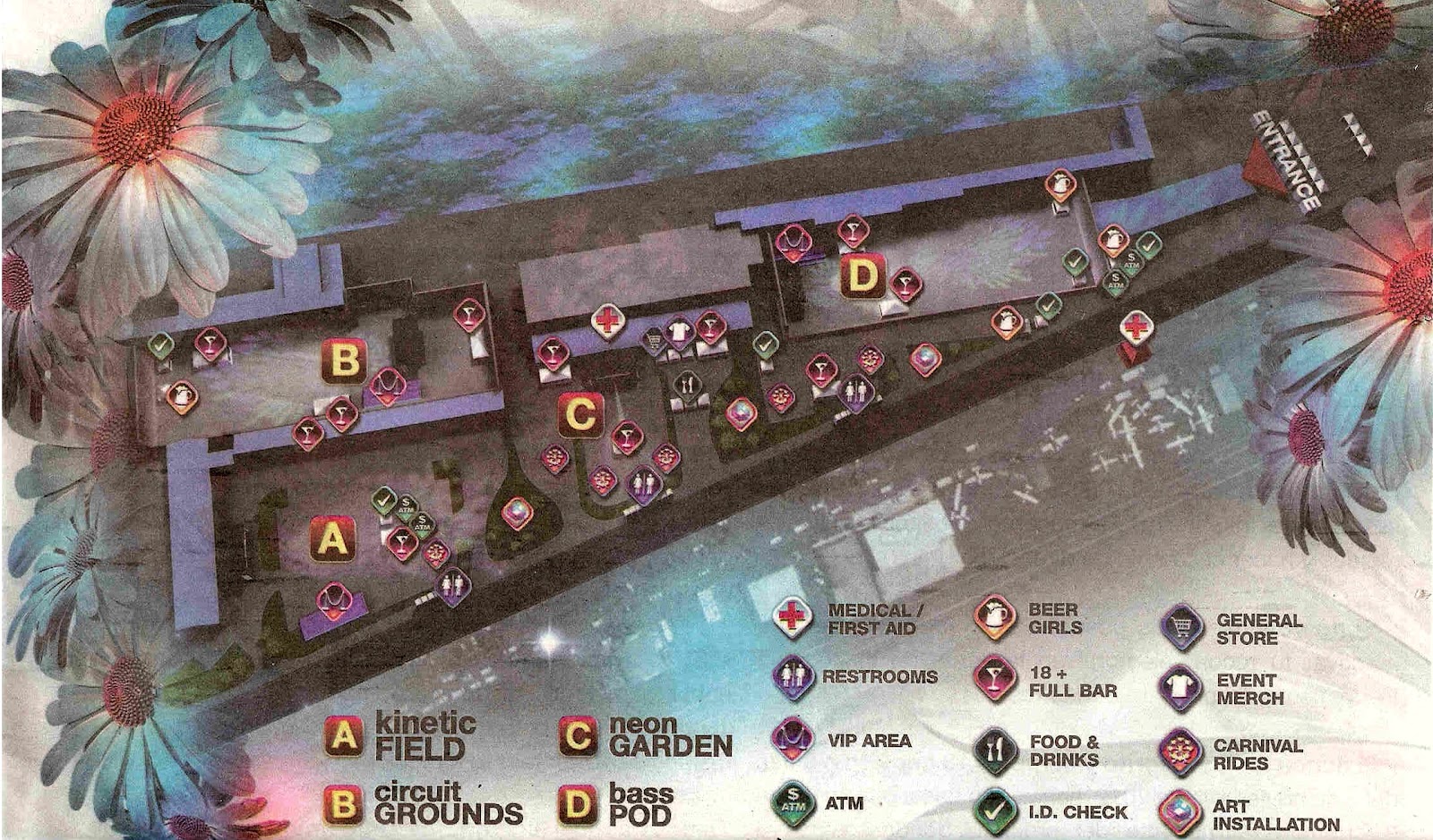 Map Of Electric Daisy Carnival