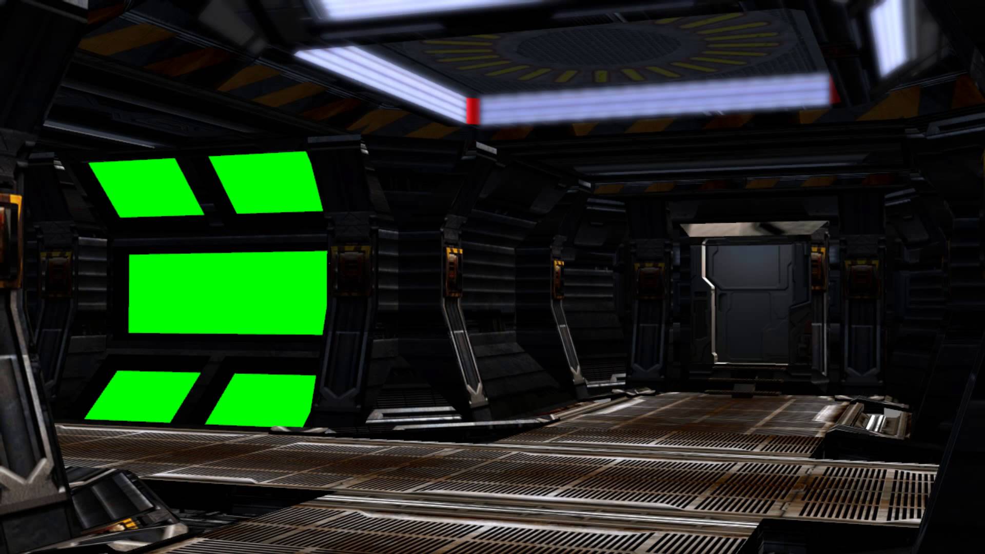 Spaceship Interior With Sound Green Screen Set C