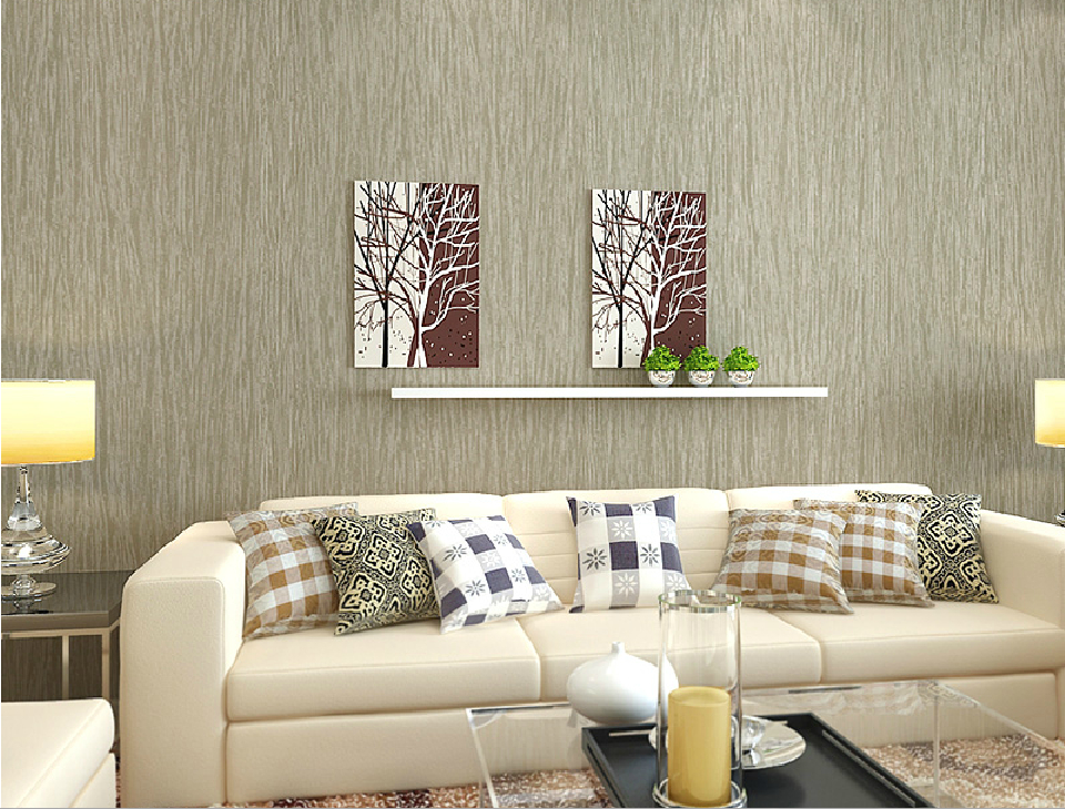 Grey Pinstriped Wallpaper For Living Room Design New Home