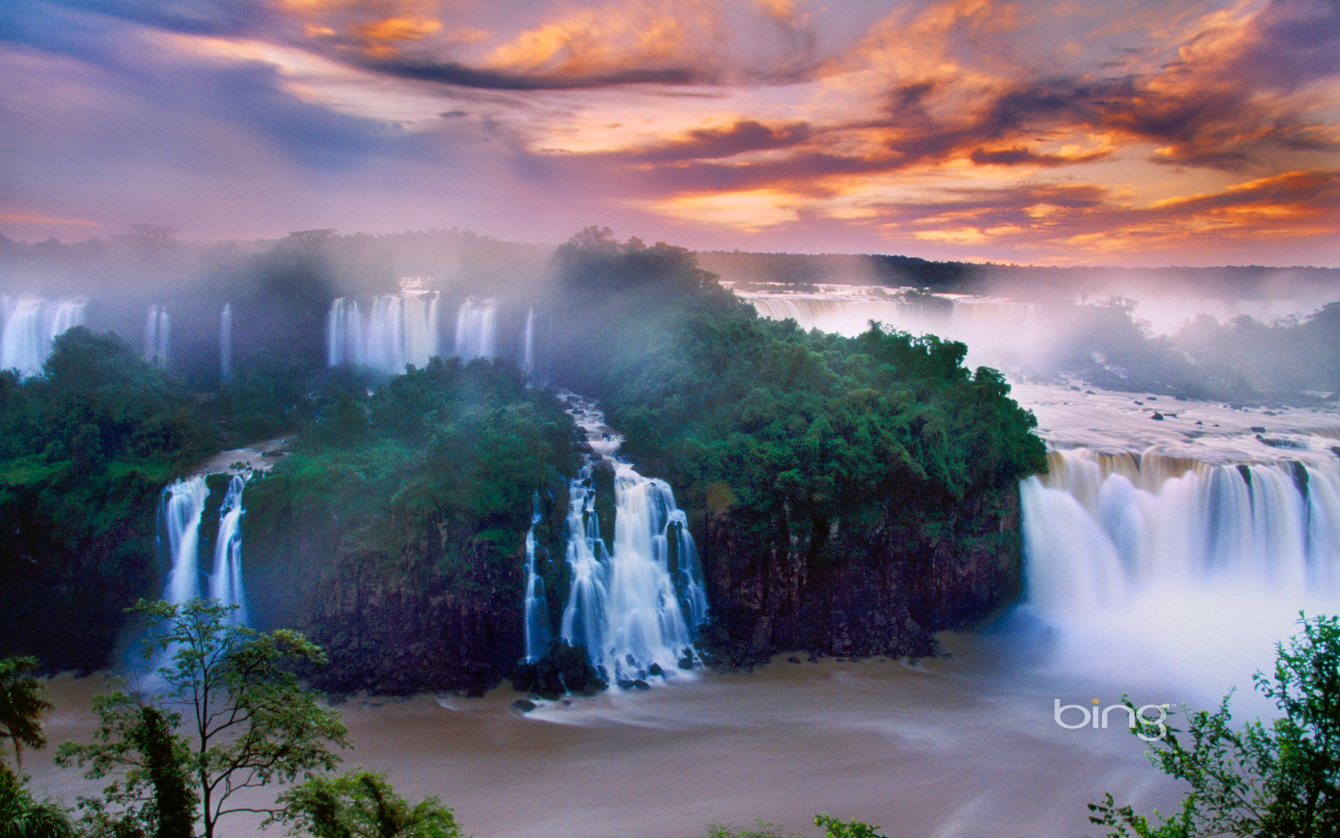 Deze Achtergrond Op De Puter Opslaan Iguazu Falls National Park At