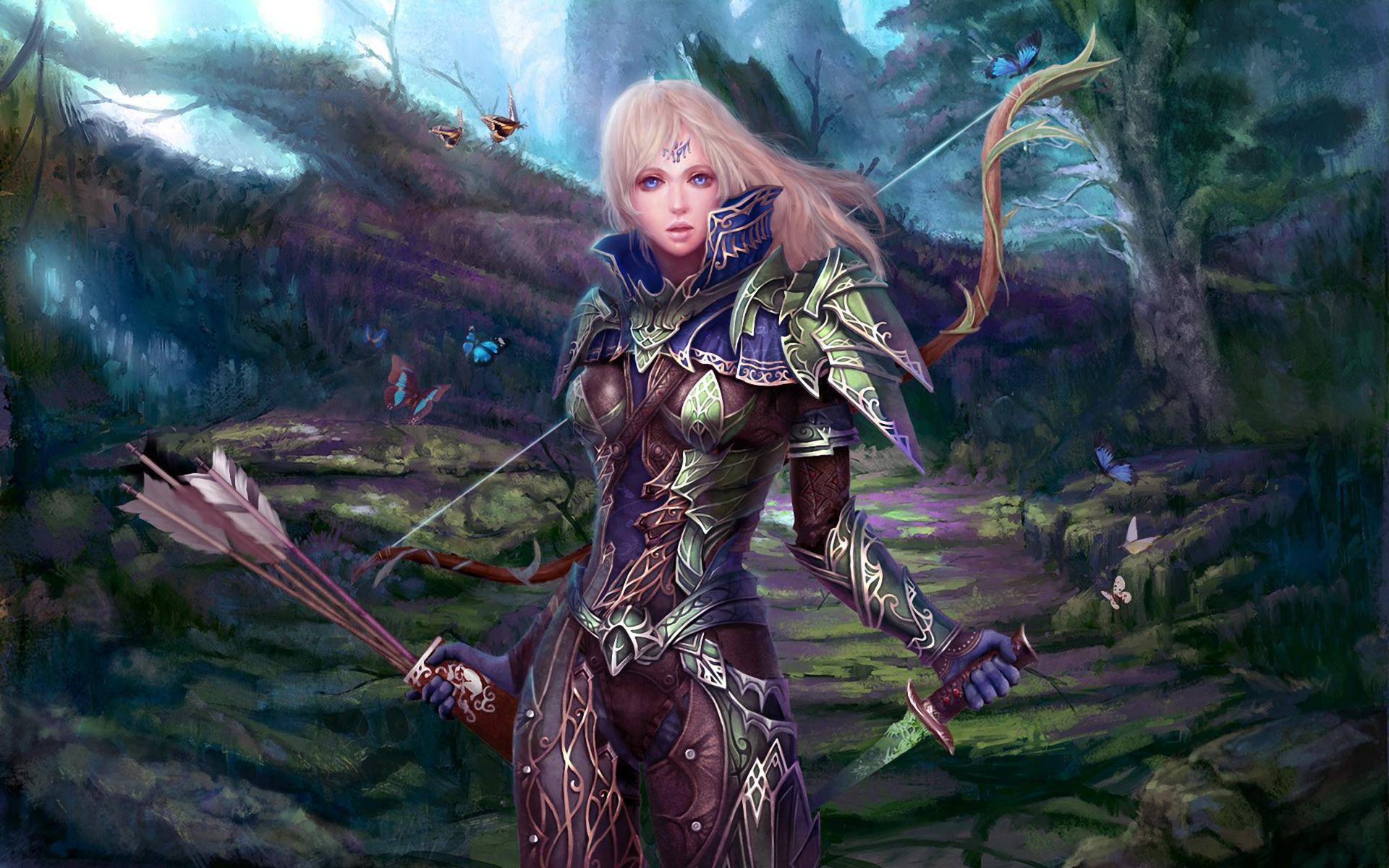 Fantasy Female Archer Warrior HD Wallpaper