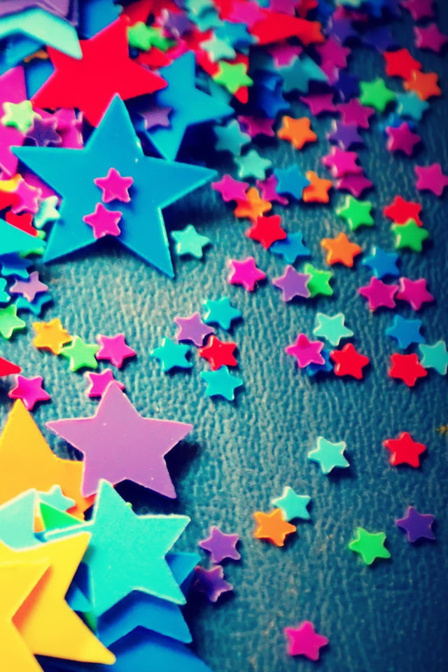 Colorful Plastic Stars Wallpaper   Free iPhone Wallpapers