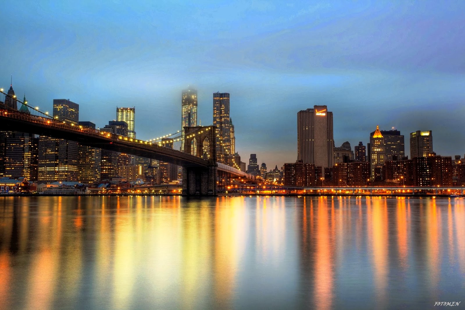 New York At Night Brooklyn Bridge Wallpaper Beautiful Desktop