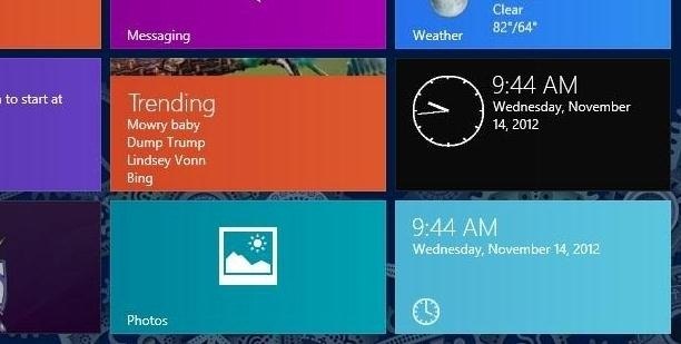 Missing Time in Windows 8 Add a Live Tile Clock to Your Start 612x309