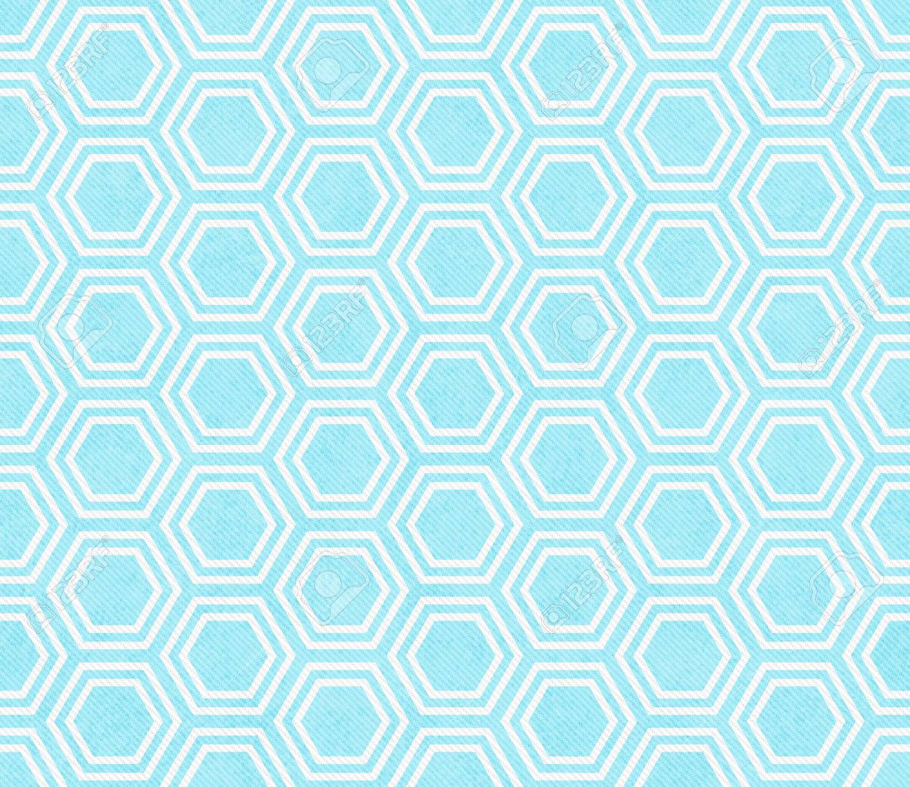 Teal And White Hexagon Tile Pattern Repeat Background That Is
