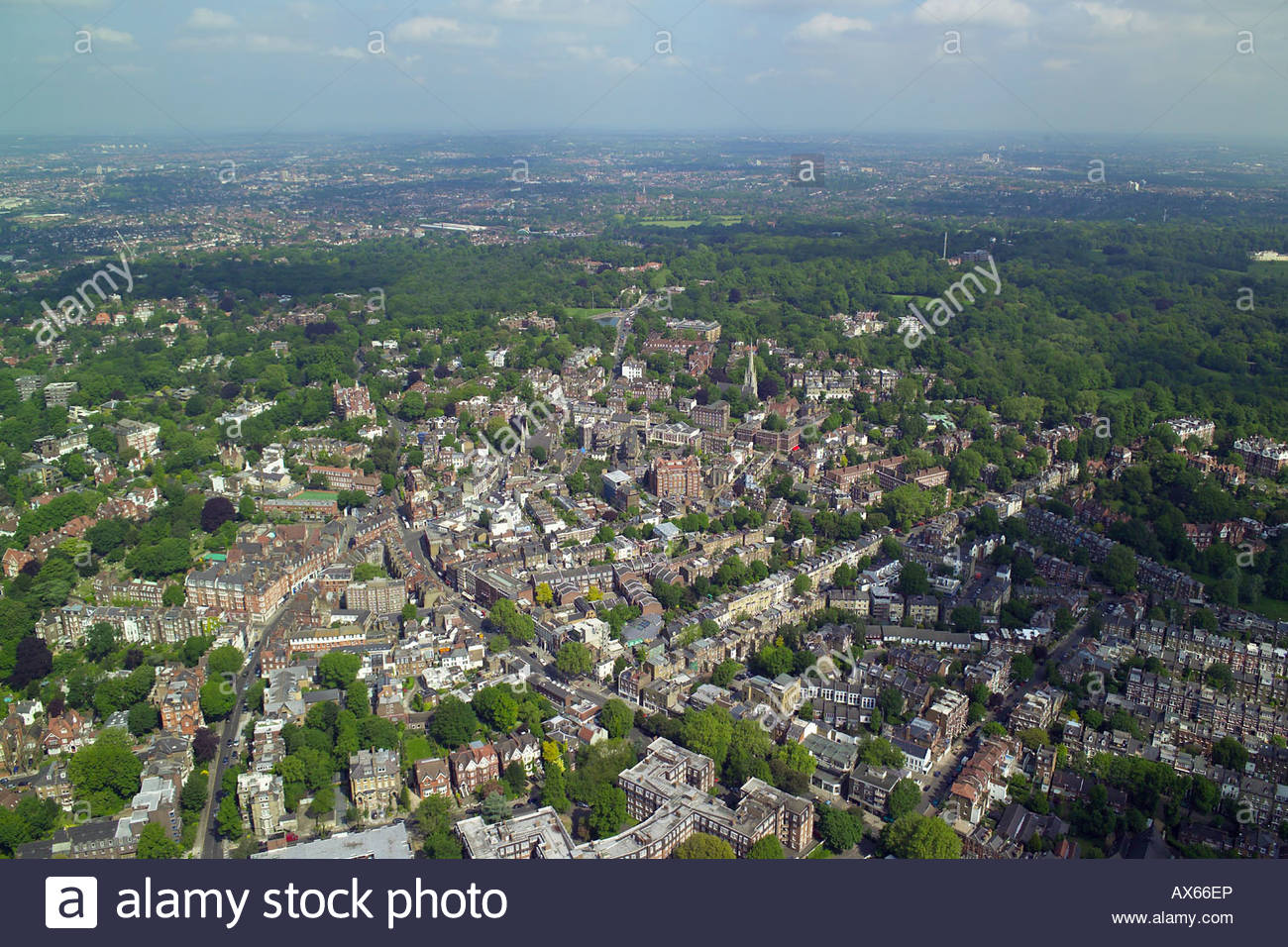 Aerial Of Hampstead With Heath In The Background