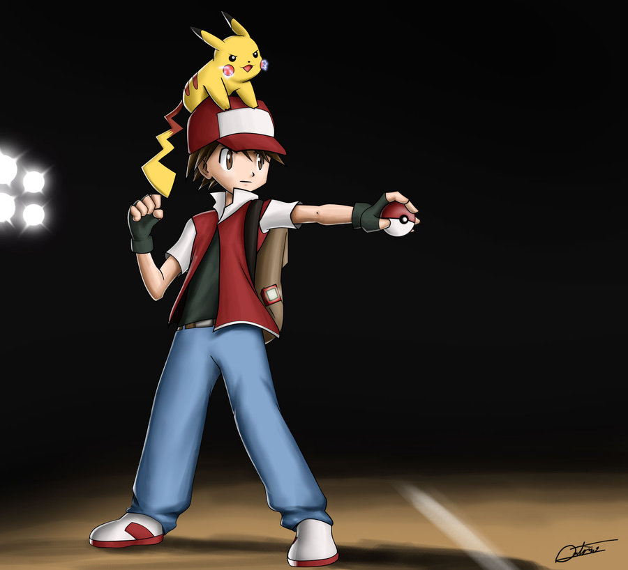 Pokemon Trainer Red Sprite Fire By