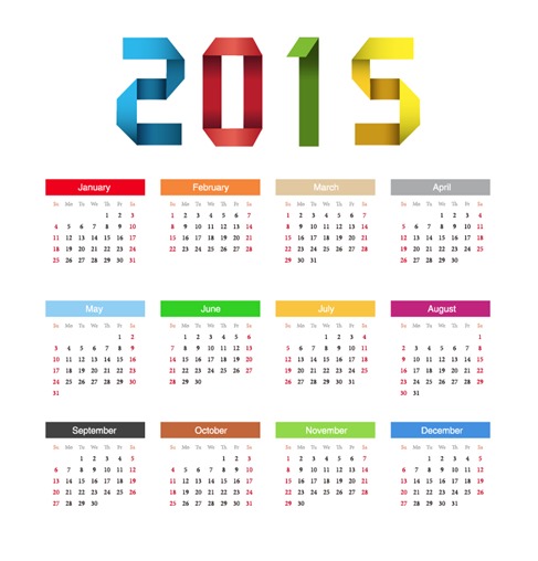 Happy New Year Calendar Vector Graphics All