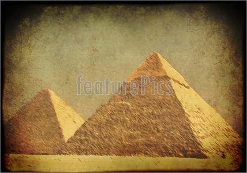 Image Of Grunge Background With Egyptian Pyramids Picture To