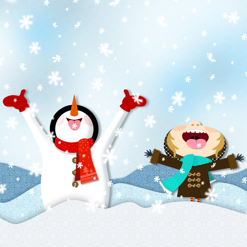 Christmas Snowmen Wallpaper For iPad