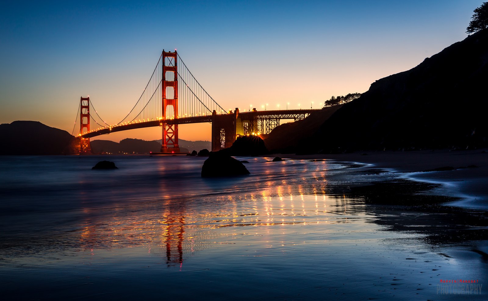  Night San skyline california USA bay sea bridges wallpaper background