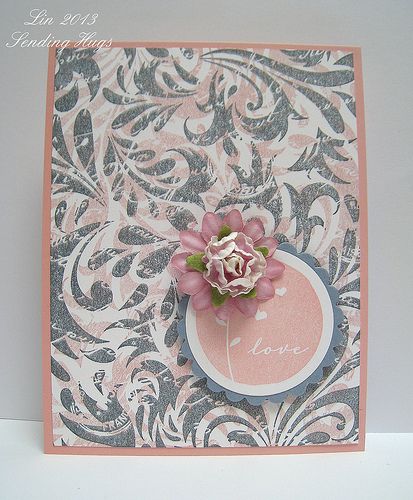 Grey and Peach Flower Cards Pinterest