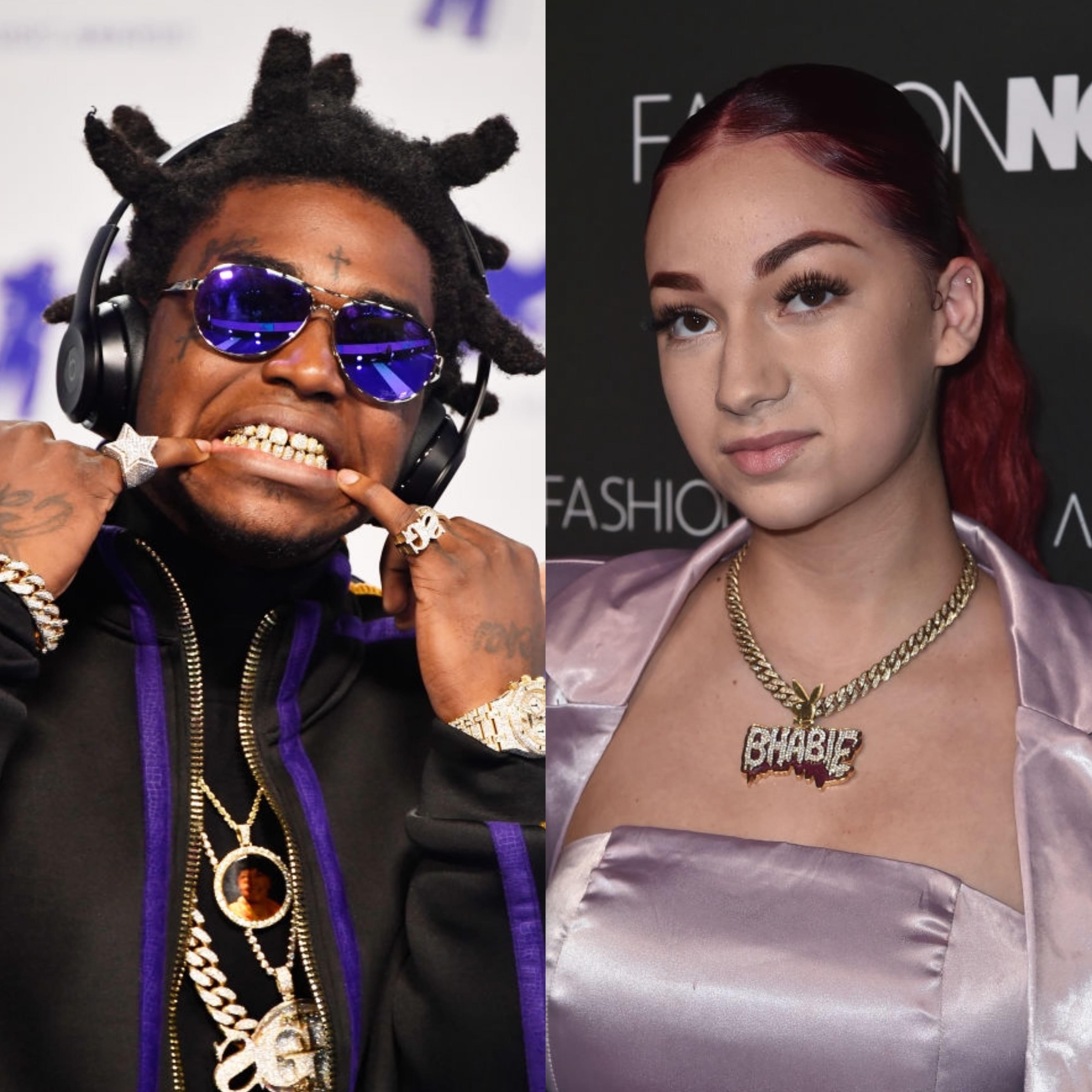 Rapper Kodak Black and social media personality Bhad Bhabie in a side-by-side image