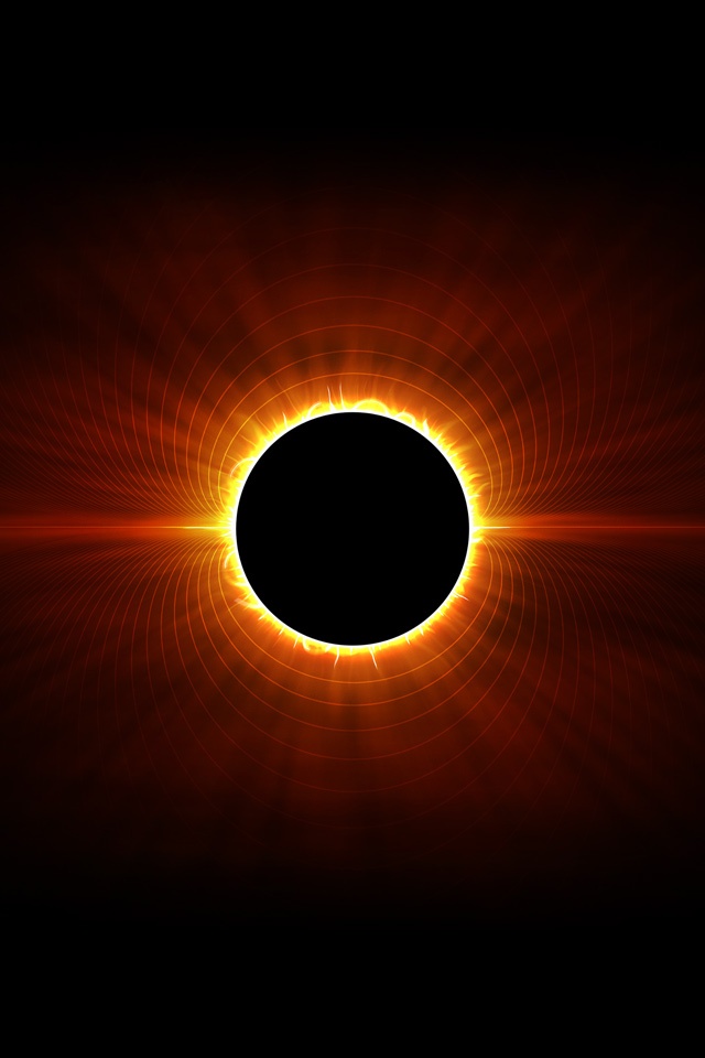 Vector Total Solar Eclipse Wallpaper iPad iPhone HD