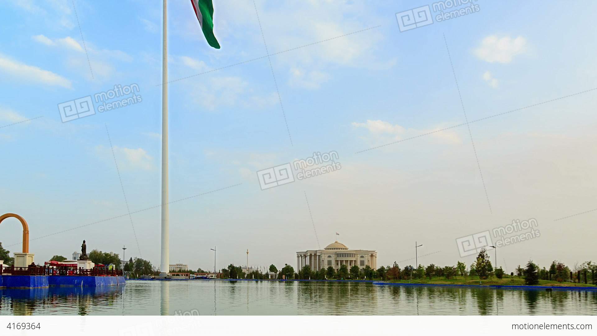 Flagpole With A Flag Dushanbe Tajikistan Time L Stock Video