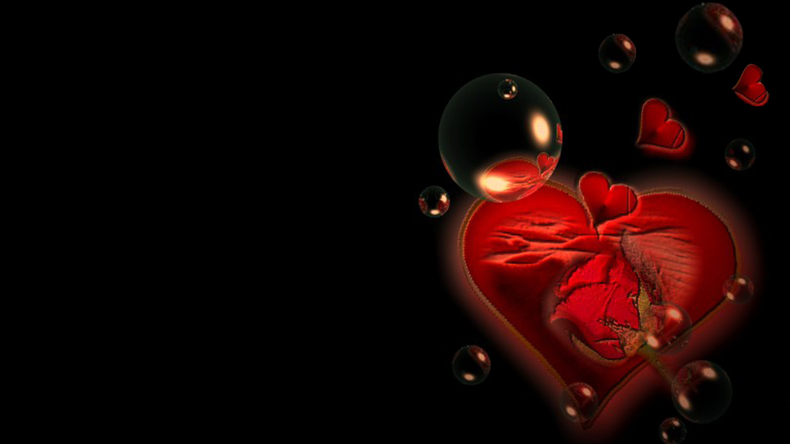 3D Abstract Heart Love Wallpaper