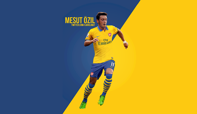Mesut Ozil Arsenal New HD Wallpaper With Fc Away Kit Blue