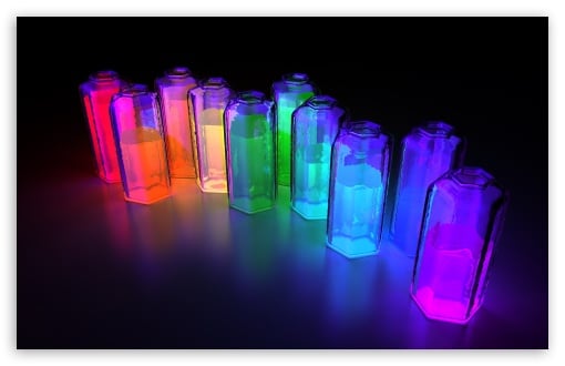 Colorful 3d Bottles Hd Desktop Wallpaper Widescreen High