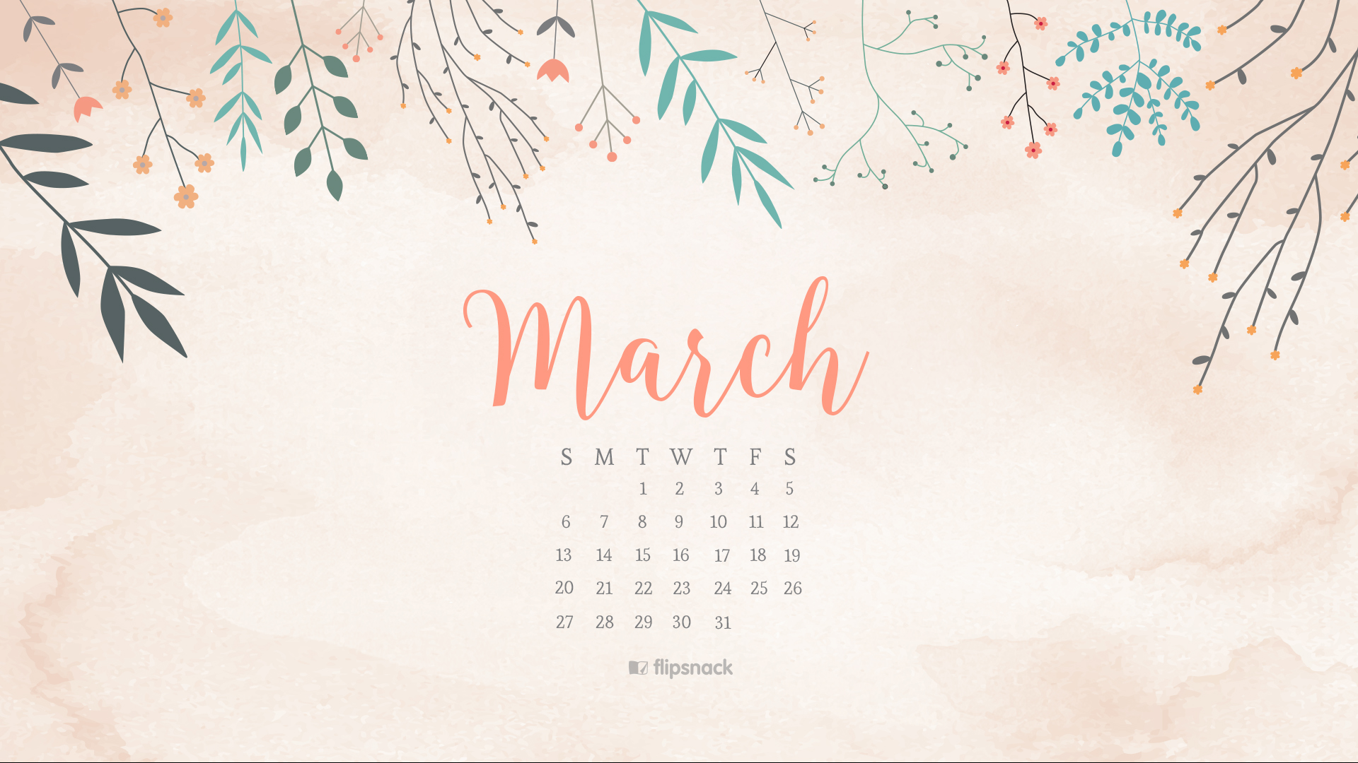 March Calendar Wallpaper Desktop Background
