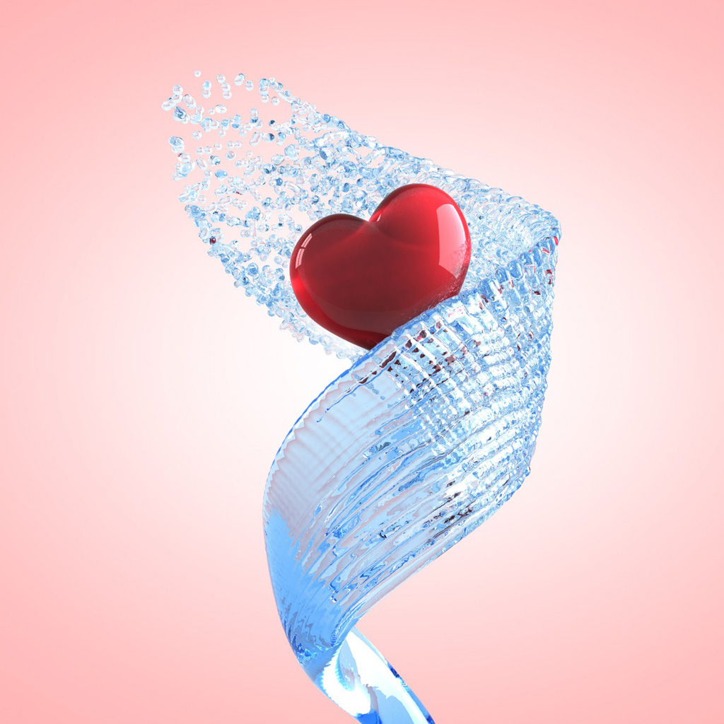 3d Heart Shaped iPad Background Best Wallpaper