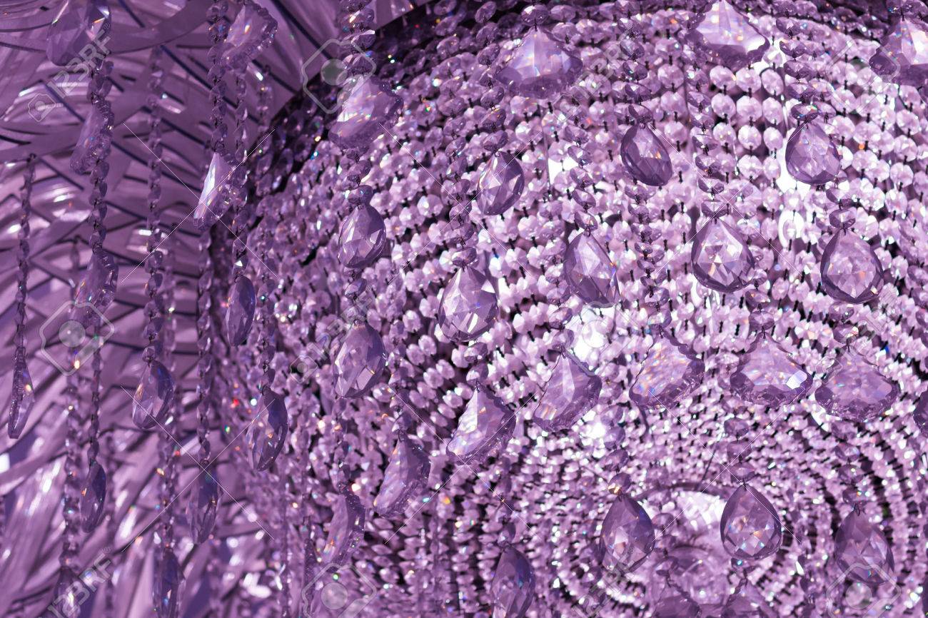 Crystal Chandelier Abstract Background Purple Stock Photo