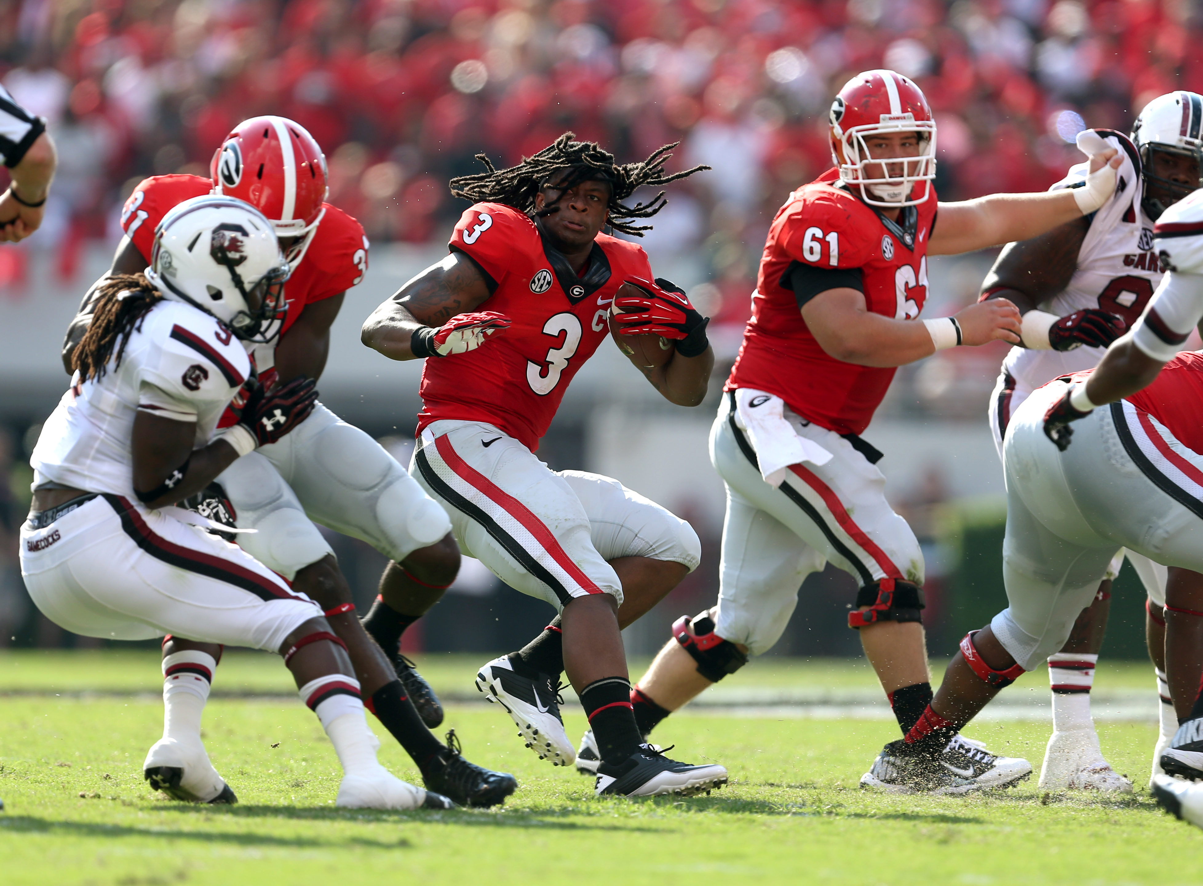 Georgia Running Back Todd Gurley In Action Ajc