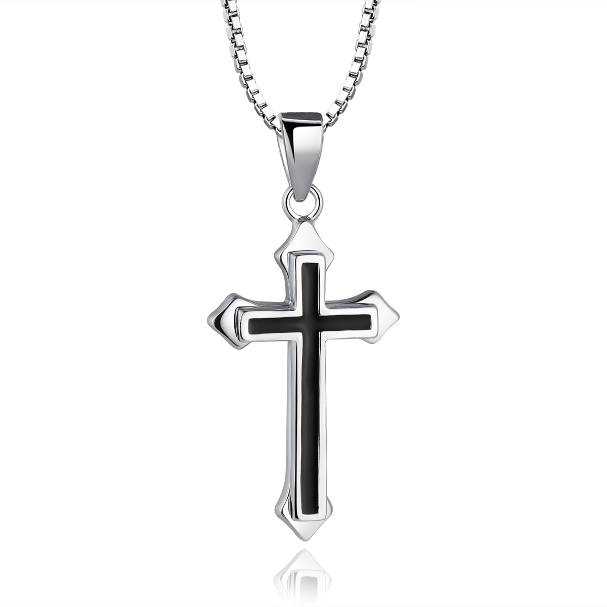  Sterling Silver Necklaces With Cross Pendants two tone cross