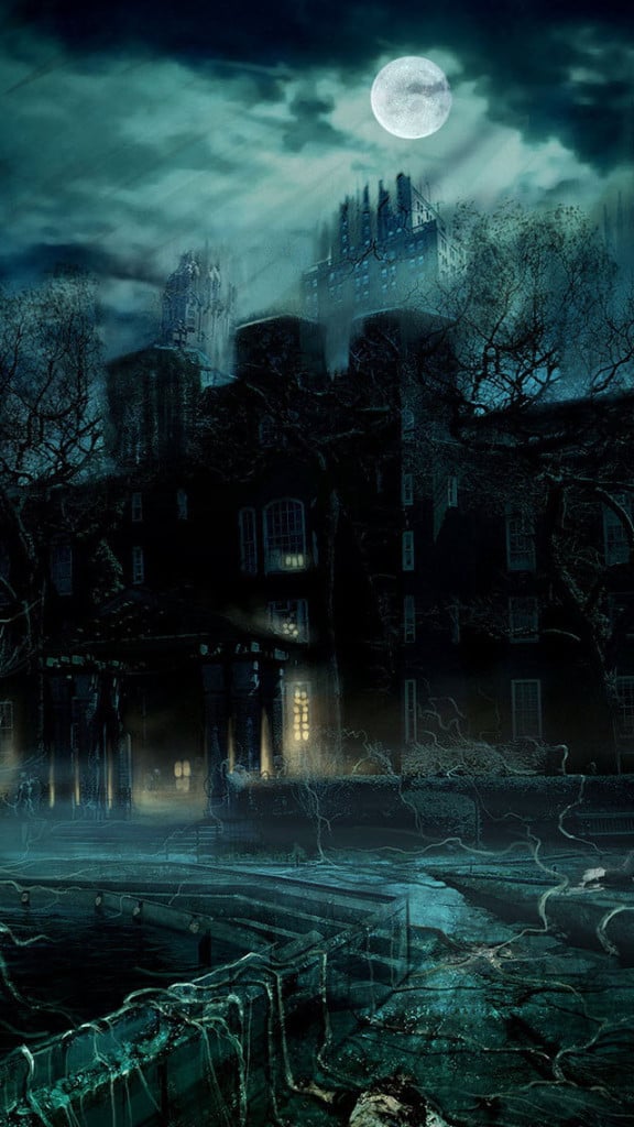 Terror Castle At Night Wallpaper   Free iPhone Wallpapers