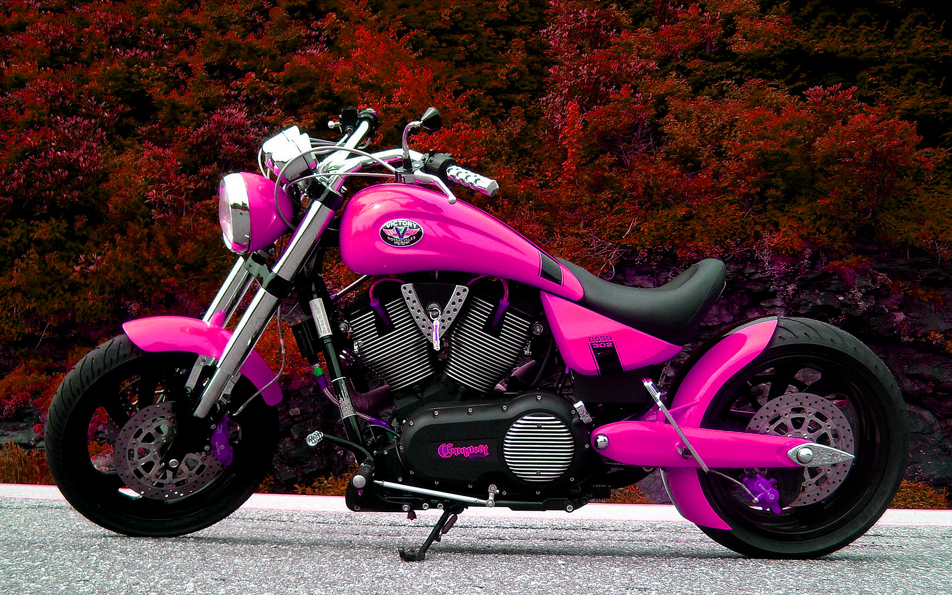 Victory Boss Motorcycle Pink Colored
