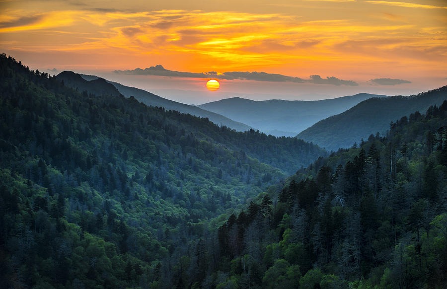 Smoky Mountains Sunset Great Gatlinburg Tn By Dave