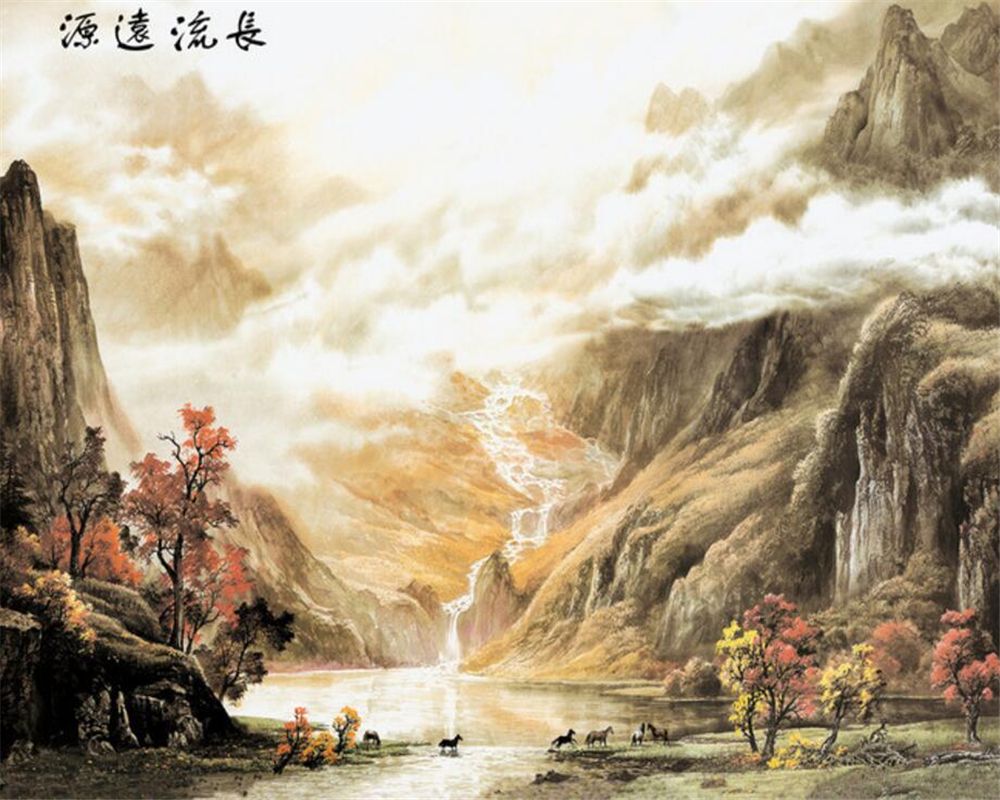 Chinese Mountain Water Painting Wallpaper Teahub Io